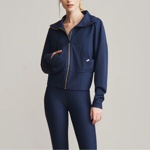 RHONE NEW Ripple Full Zip Up Deep in Blue